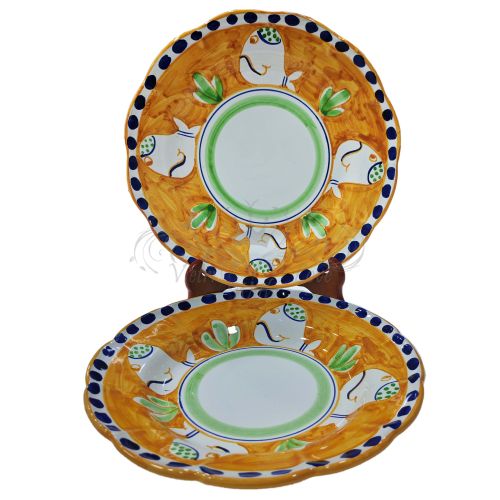 Service d'Assiettes. Collection Animaletti. Céramique de Vietri Peinte à la Main