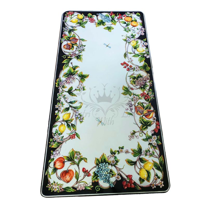 Table en pierre de lave émaillée. Rondò...