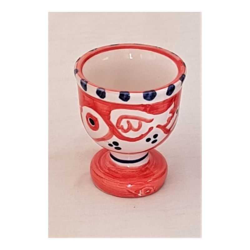 Egg Holder animals line red birdy - handpainted...