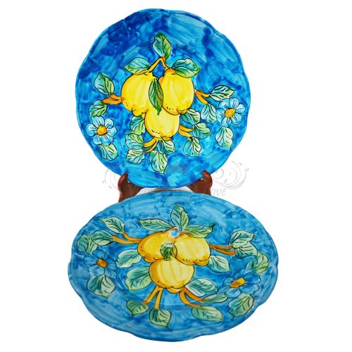 Piatto. Linea Limoni. Ceramica di Vietri. Dipinto a mano. Disponibili fondi, piani, frutta/dolce o sottopiatti