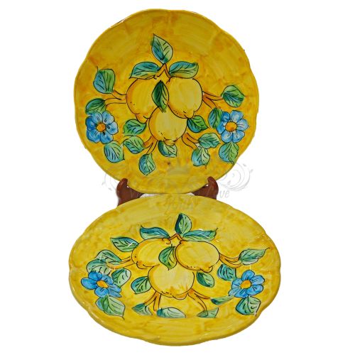 Plato. Línea Limones. Cerámica de Vietri pintada a mano.