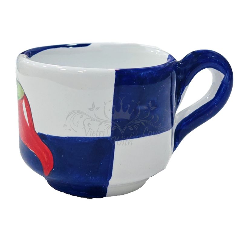 Tasse à café avec soucoupe. Ligne Carreaux et...