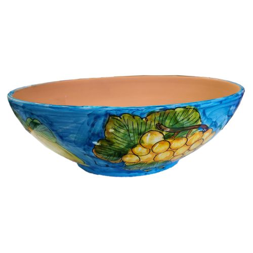 Vaso ciotola decoro Frutta e Limoni.  Ceramica di Vietri dipinto a mano.