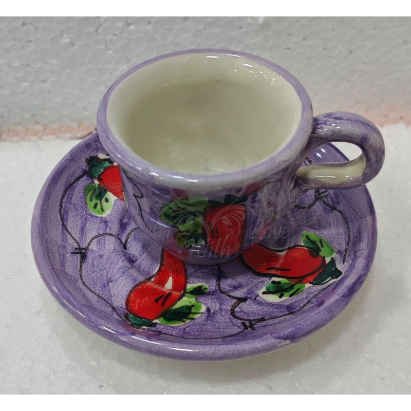 Tasse et sous-tasse. Ligne Piment. Céramique de...