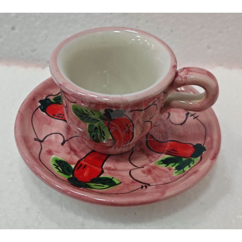 Kaffeetasse mit Untertasse. Chili-Linie....