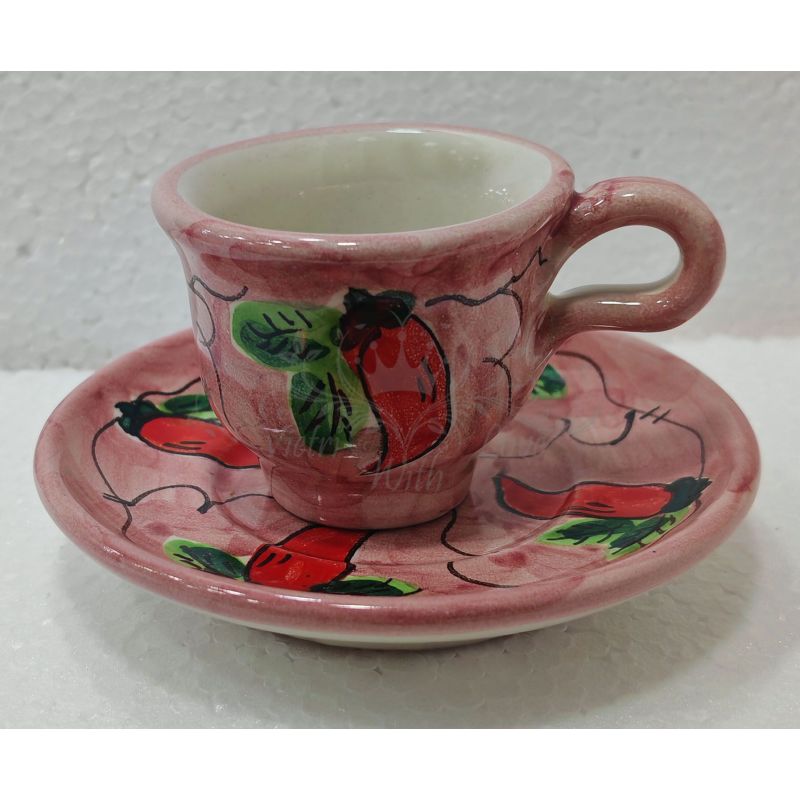 Kaffeetasse mit Untertasse. Chili-Linie....