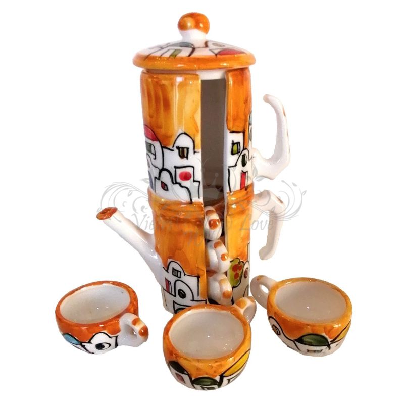 Cafetière porte-tasses. Ligne Petites Maisons....