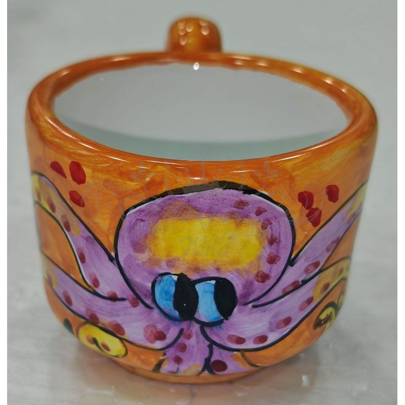 Vassoio con 6 tazzine. Linea Marini. Ceramica...
