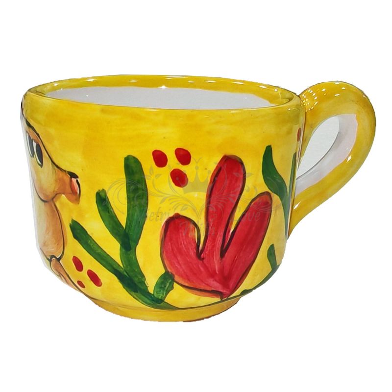 Vassoio con 6 tazzine. Linea Marini. Ceramica...