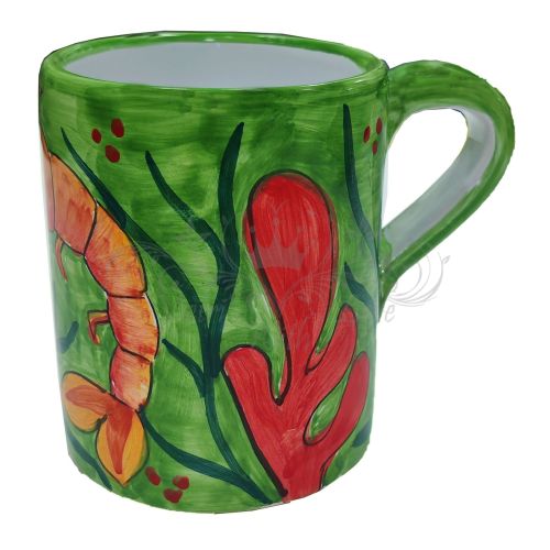 MUG cup. Marine line. Vietri ceramic. Hand-painted.