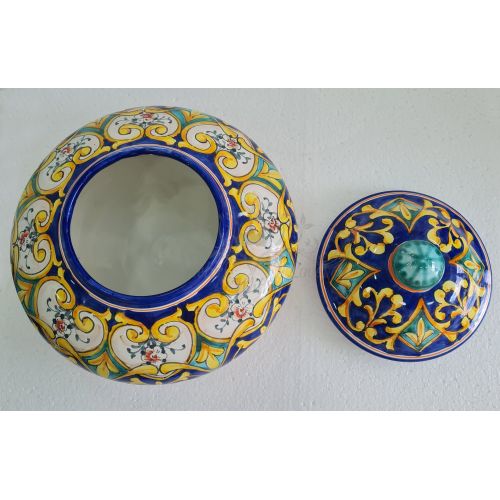Tarro de galletas línea barroco. Cerámica de Vietri pintada a mano.