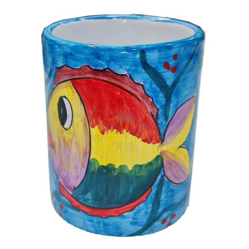 Vaso. Línea Marina. Cerámica de Vietri. Pintado...