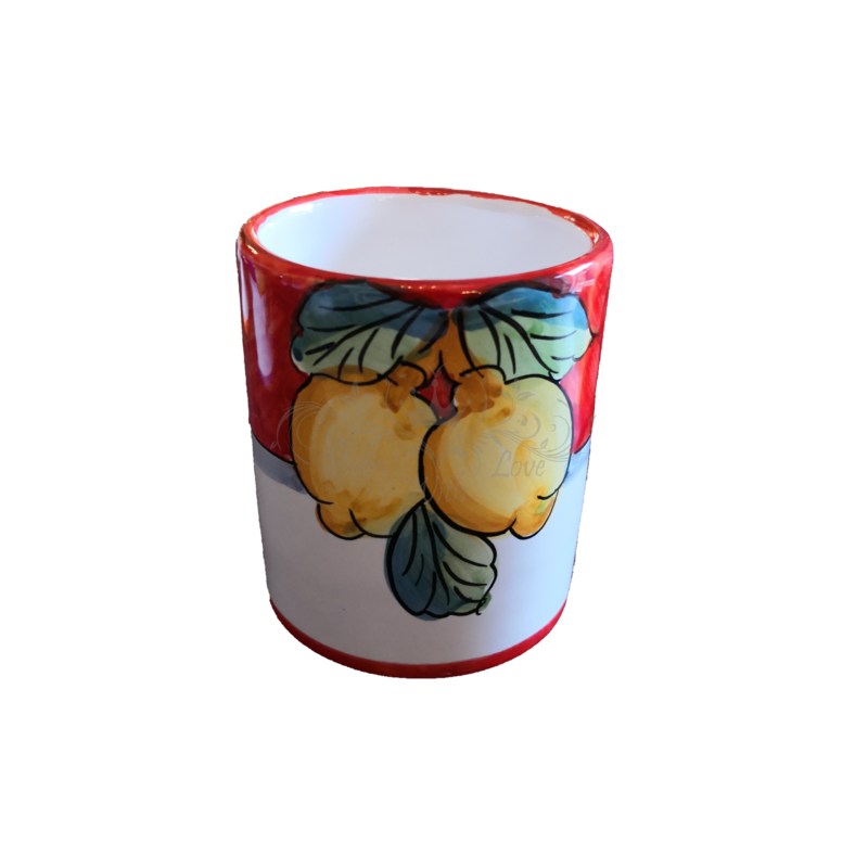 Bicchiere. Linea Frutta. Ceramica vietrese....