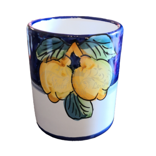 Bicchiere. Linea Frutta. Ceramica vietrese. Dipinta a mano