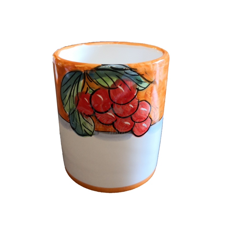 Bicchiere. Linea Frutta. Ceramica vietrese....