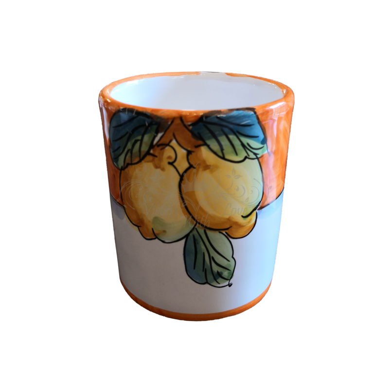Bicchiere. Linea Frutta. Ceramica vietrese....