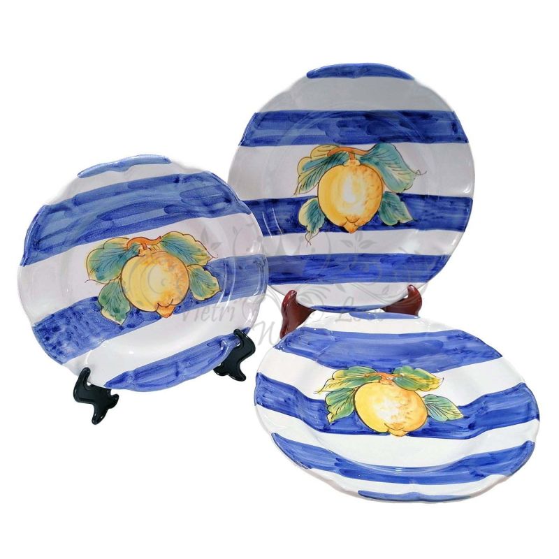 Piatto linea righe e limoni- Ceramica di Vietri...