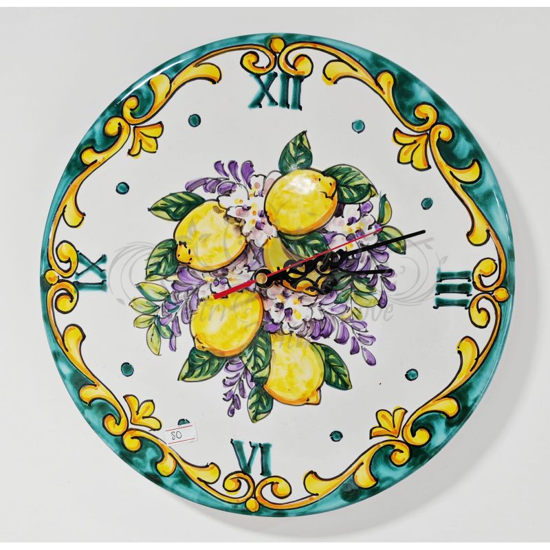 Reloj de pared. Diseño Barroco y Limones....
