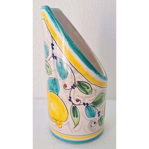 Glass Holder Lemon Line. Hand Painted Vietri Ceramics
