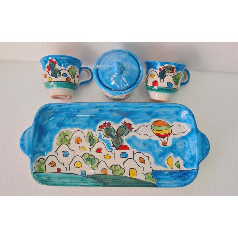 Set de tasses avec sucrier avec plateau Casette...