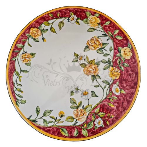 Tavolo in pietra lavica ceramizzata. Minori. dipinto a mano. Ceramica di Vietri