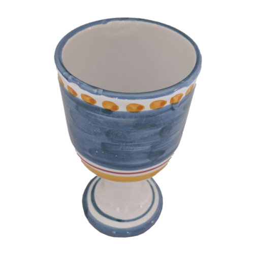 Goblet. Brushstroke Collection. Vietri Ceramics. Hand-painted.