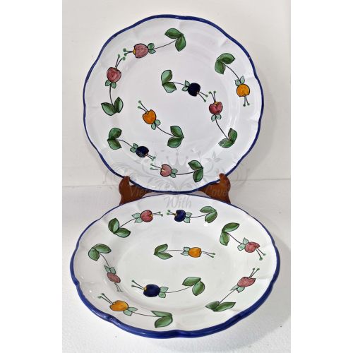 Dish, plate Flower bell line. Vietri ceramic. Flat, soup, dessert or charger plate available.