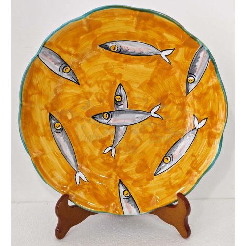 Plate. Marine Line. Little Fish. Vietri Ceramic - deep,... 2