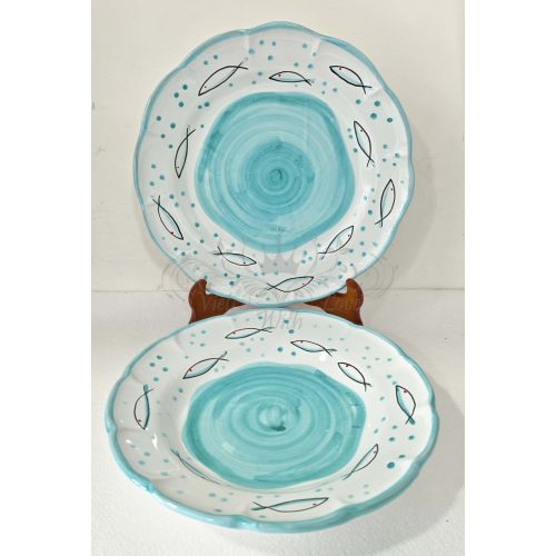 Piatto linea Marini. Stilizzato. Ceramica di Vietri -...