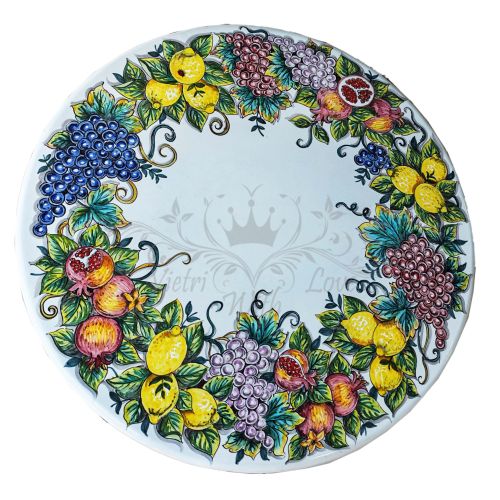 Keramisierter Lavasteintisch. 80Cm. Zitronen und Früchte.... 2