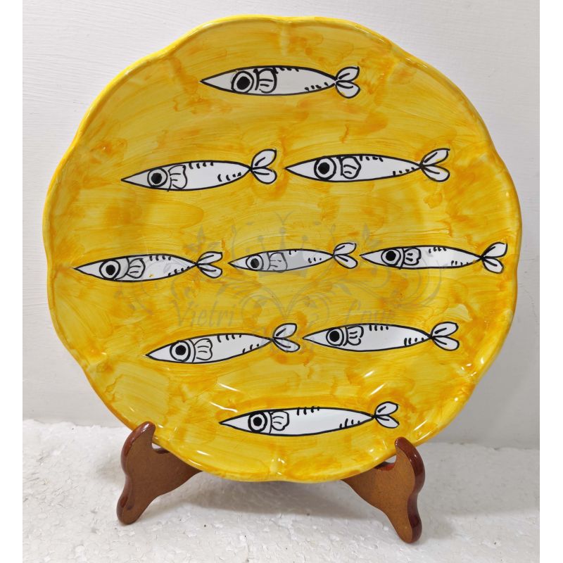 Dish, Sardine line plate. Vietri ceramics -...