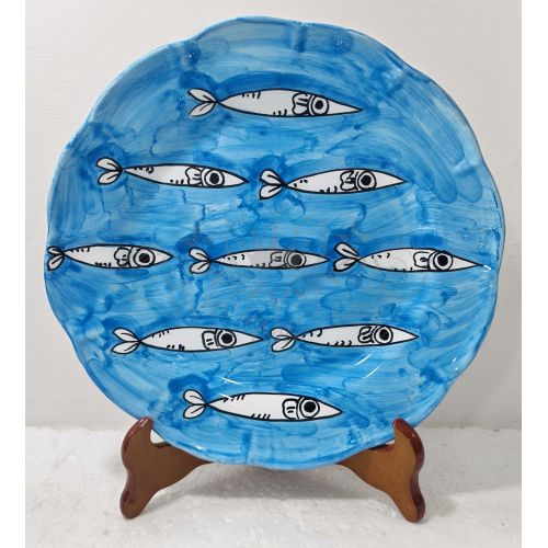 Dish, Sardine line plate. Vietri ceramics - bottoms,...