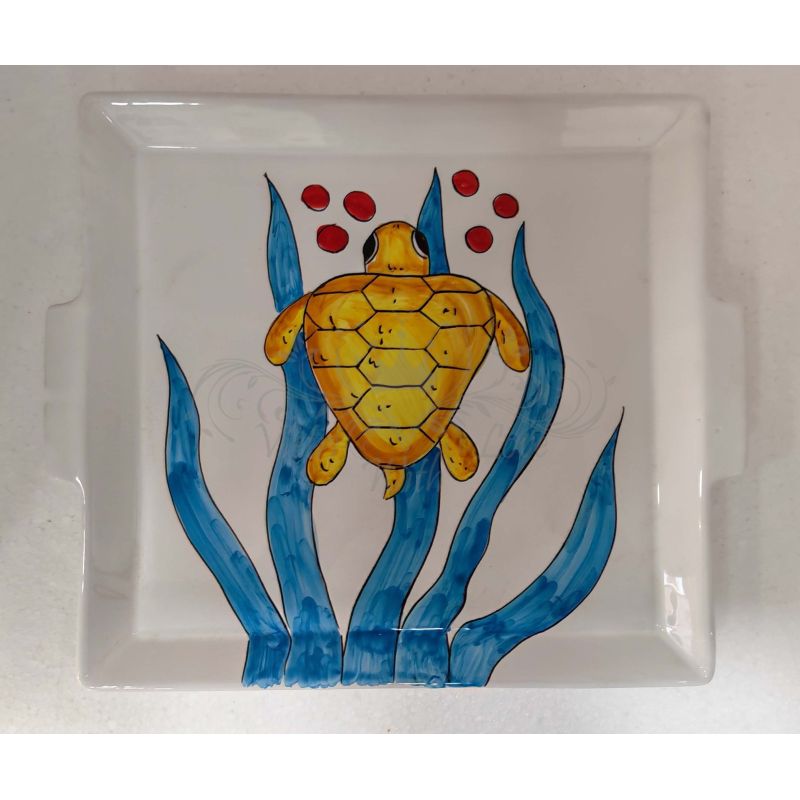Vassoio con 12 tazzine. Linea Marini. Ceramica...