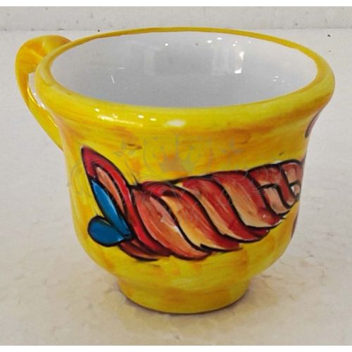 Vassoio con 12 tazzine. Linea Marini. Ceramica di Vietri. Dipinto a mano.