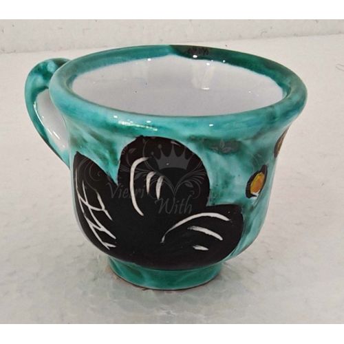 Vassoio con 12 tazzine. Linea Marini. Ceramica di Vietri. Dipinto a mano.