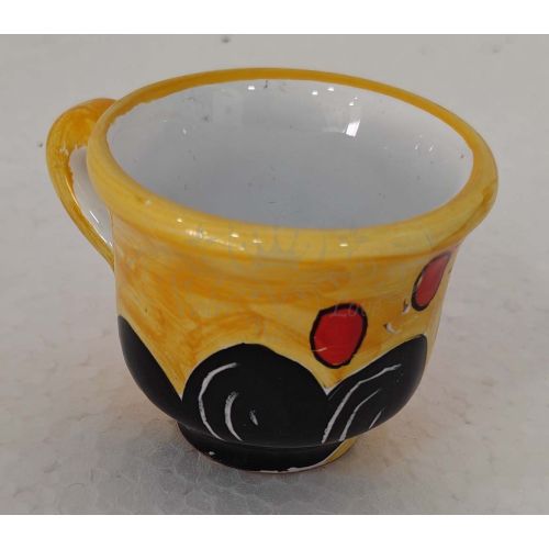 Vassoio con 12 tazzine. Linea Marini. Ceramica di Vietri. Dipinto a mano.