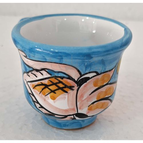 Vassoio con 12 tazzine. Linea Marini. Ceramica di Vietri. Dipinto a mano.
