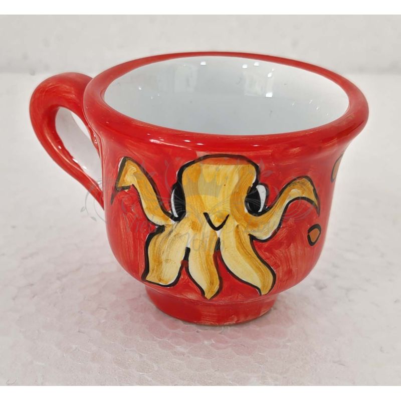 Vassoio con 12 tazzine. Linea Marini. Ceramica...