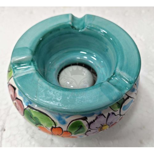 Ceneriera Antivento e Bomboniera in Ceramica di Vietri. Dipinta a Mano