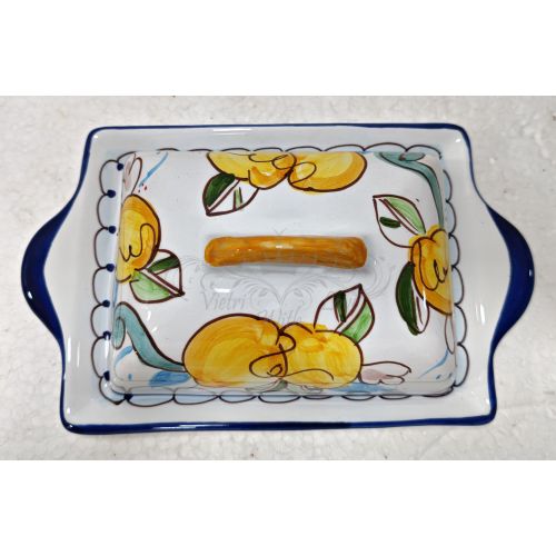 Bandeja para Mantequilla/Quesos. Línea Limones. Cerámica...