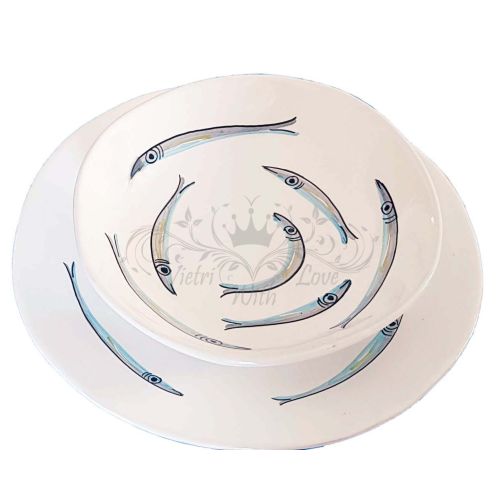 Piatto irregolare Linea Sardine. Dipinto a mano. Ceramica... 2