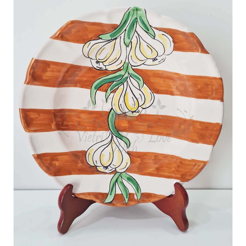 Assiette. Collection Rayures. Décor Ail....
