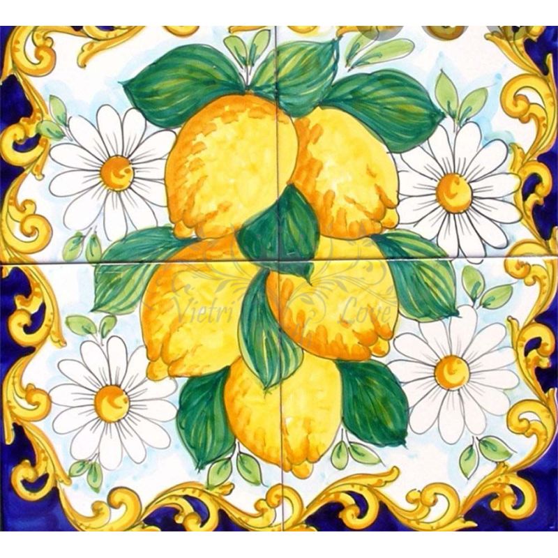Panel de Pared. Barroco y Limones. Cerámica de...