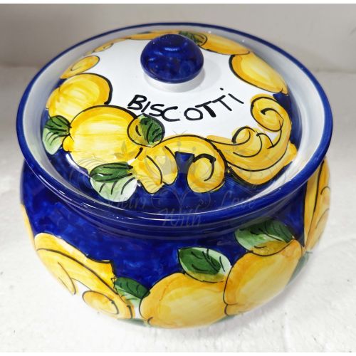 Biscuit Jar. Baroque and Lemons Collection. Hand-Painted... 2
