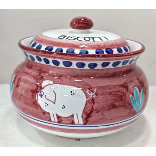 Tarro para Galletas. Colección Animalitos. Campagna. Cerámica de Vietri Pintada a Mano.