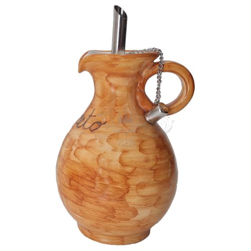 Oliera. Acetiera. Bottiglia olio Aceto con Manico. Linea Pennellato. Ceramica di Vietri. Dipinta a mano
