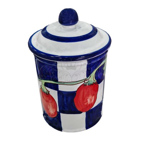 Pot Personnalisable. Motif Tomates. Céramique de Vietri. Peint à la Main.