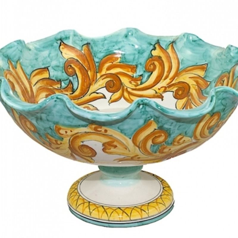 Alzata linea Barocco verde ramina- Centrotavola...