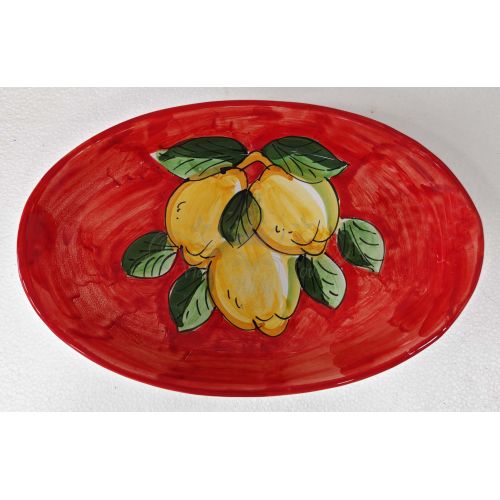 Oval bowl platter. Serving dish. Lemons line. Vietri... 2