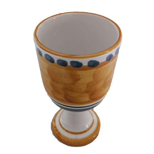 Pinceladas de línea de copa de fondo naranja viejo. Cerámica Vietri.